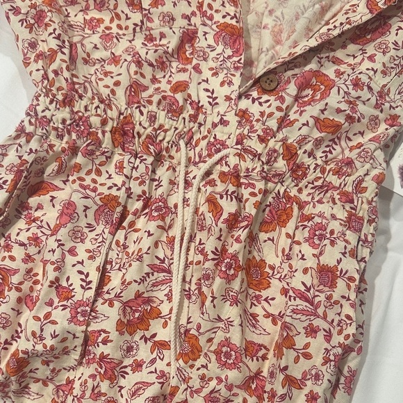 Floral Print Romper with Drawstring Waist​​​ - Picture 3 of 5